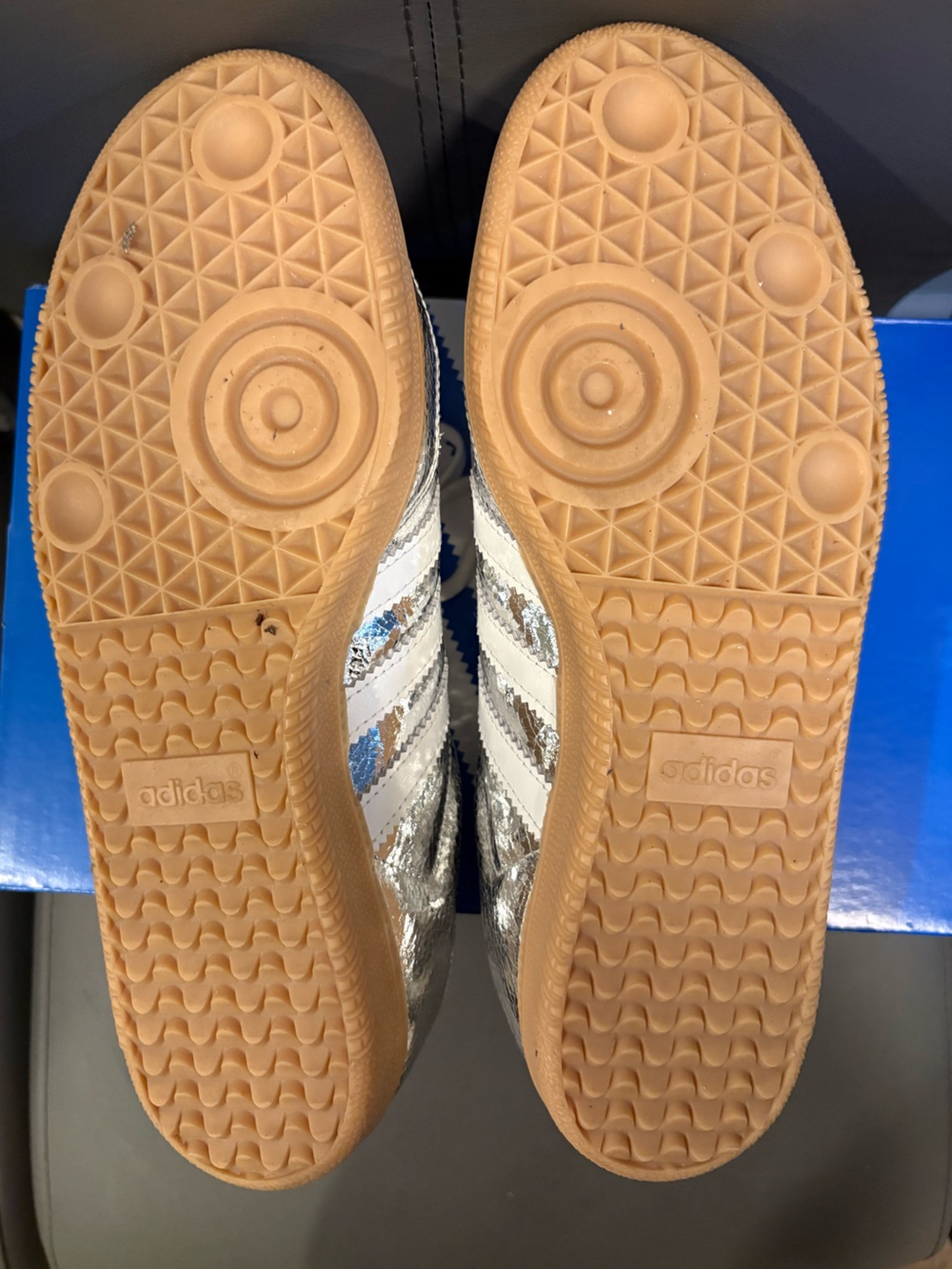 adidas Samba OG W White with Silver Snakeskin Accent - Picture 3 of 3